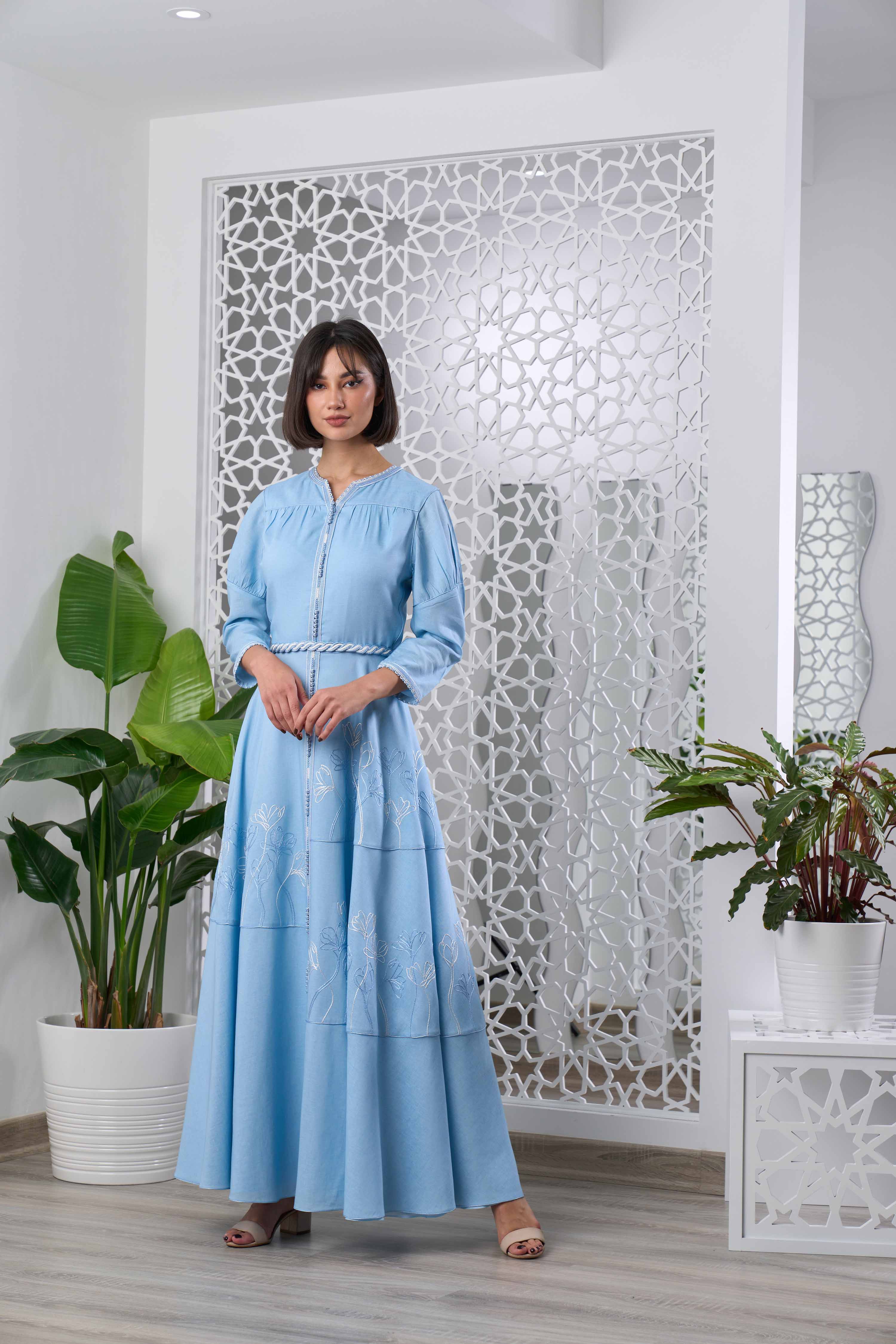 Linen Embroidered Dress DC22-03