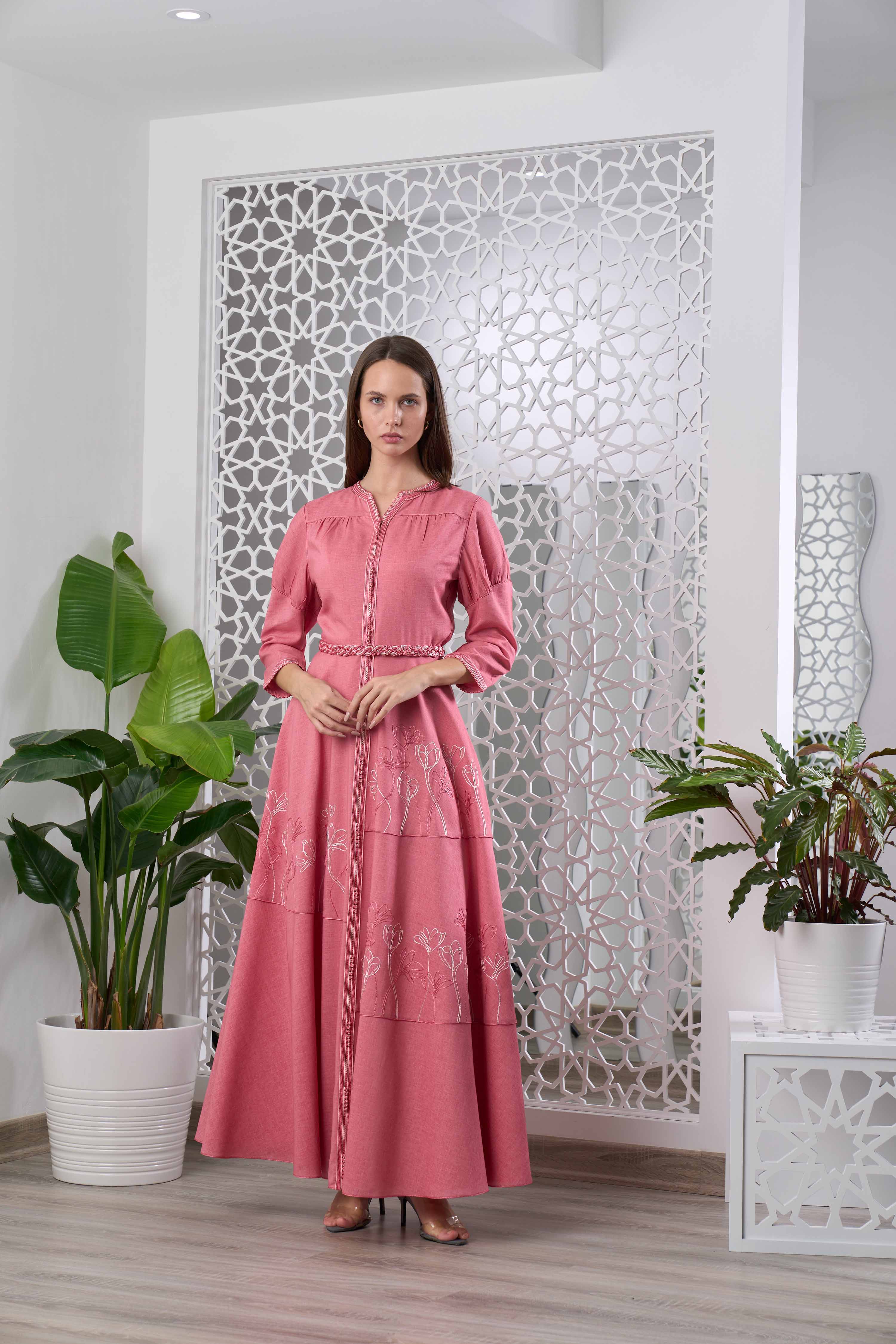 Linen Embroidered Dress DC22-03