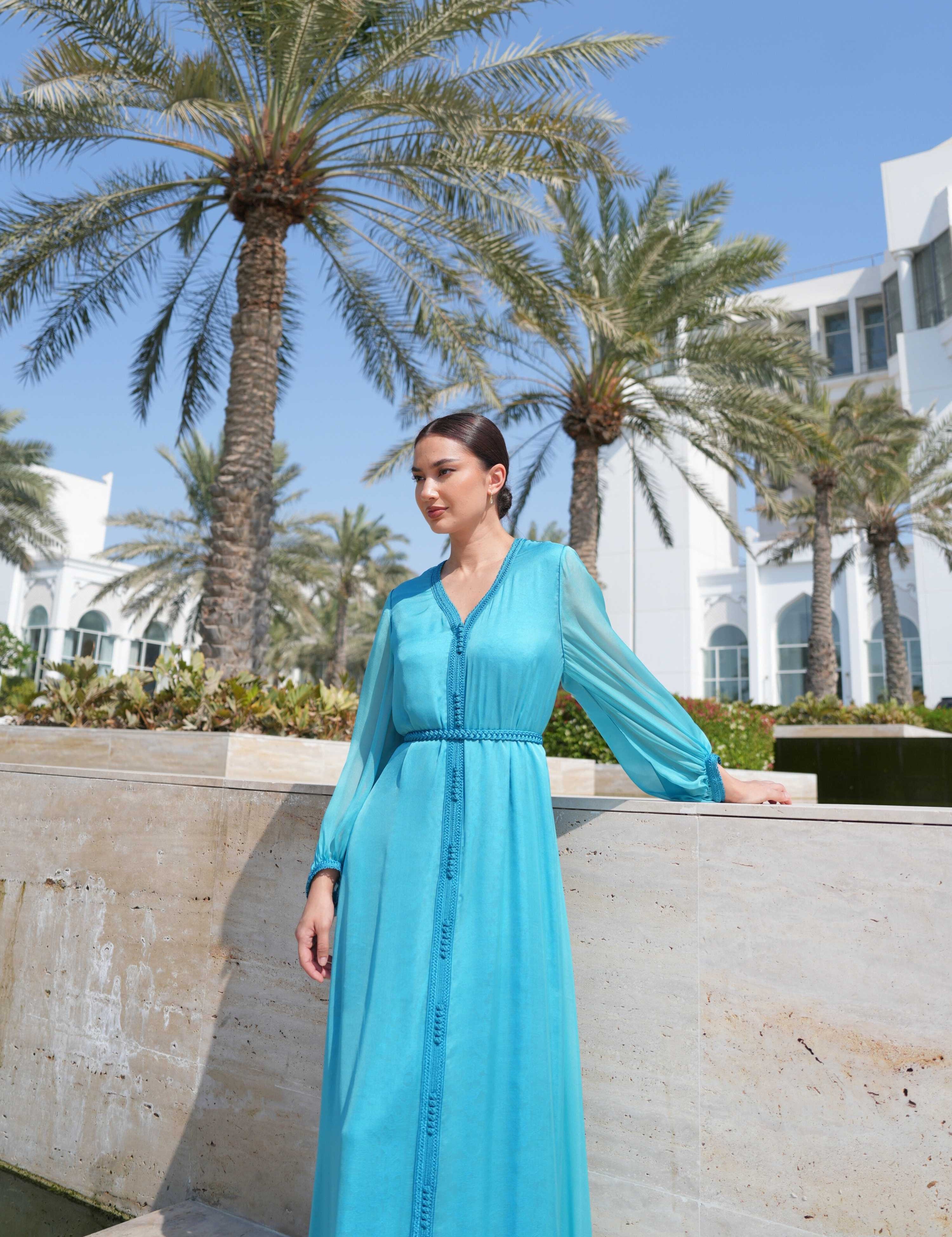 Silk Chiffon Dress with Belt