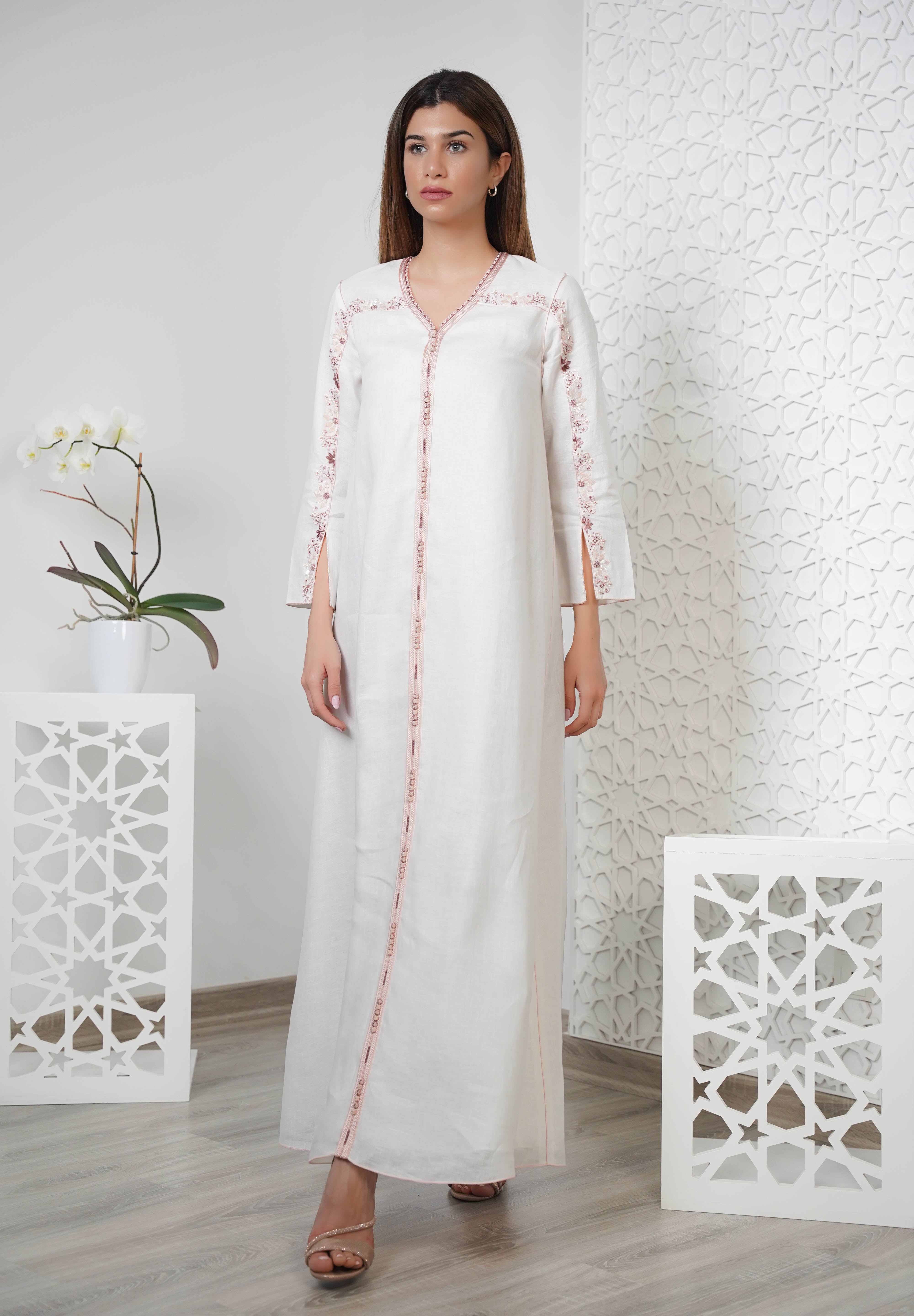 Linen Embroidered Kaftan R24-04