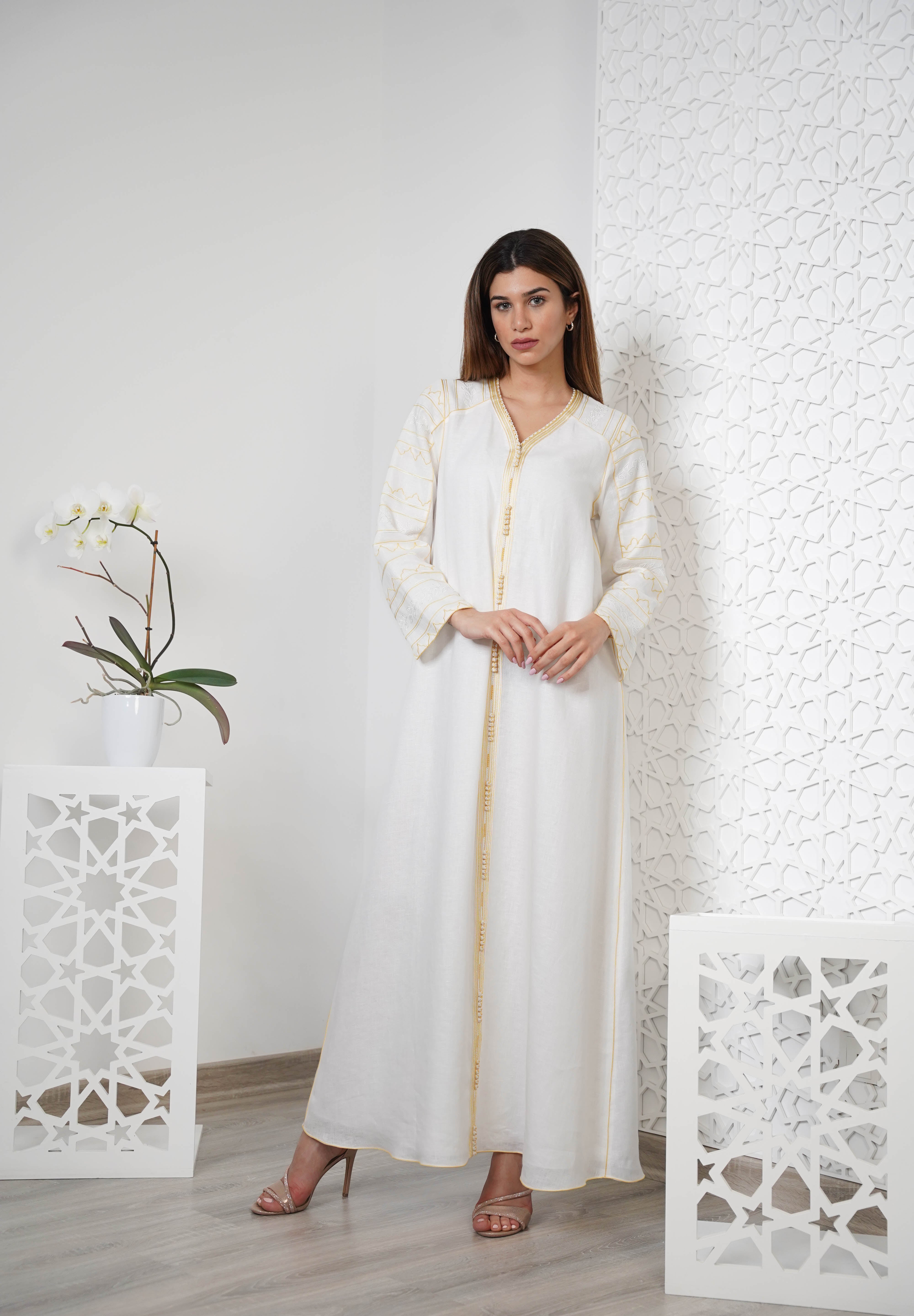 Linen Embroidered Kaftan R24-05