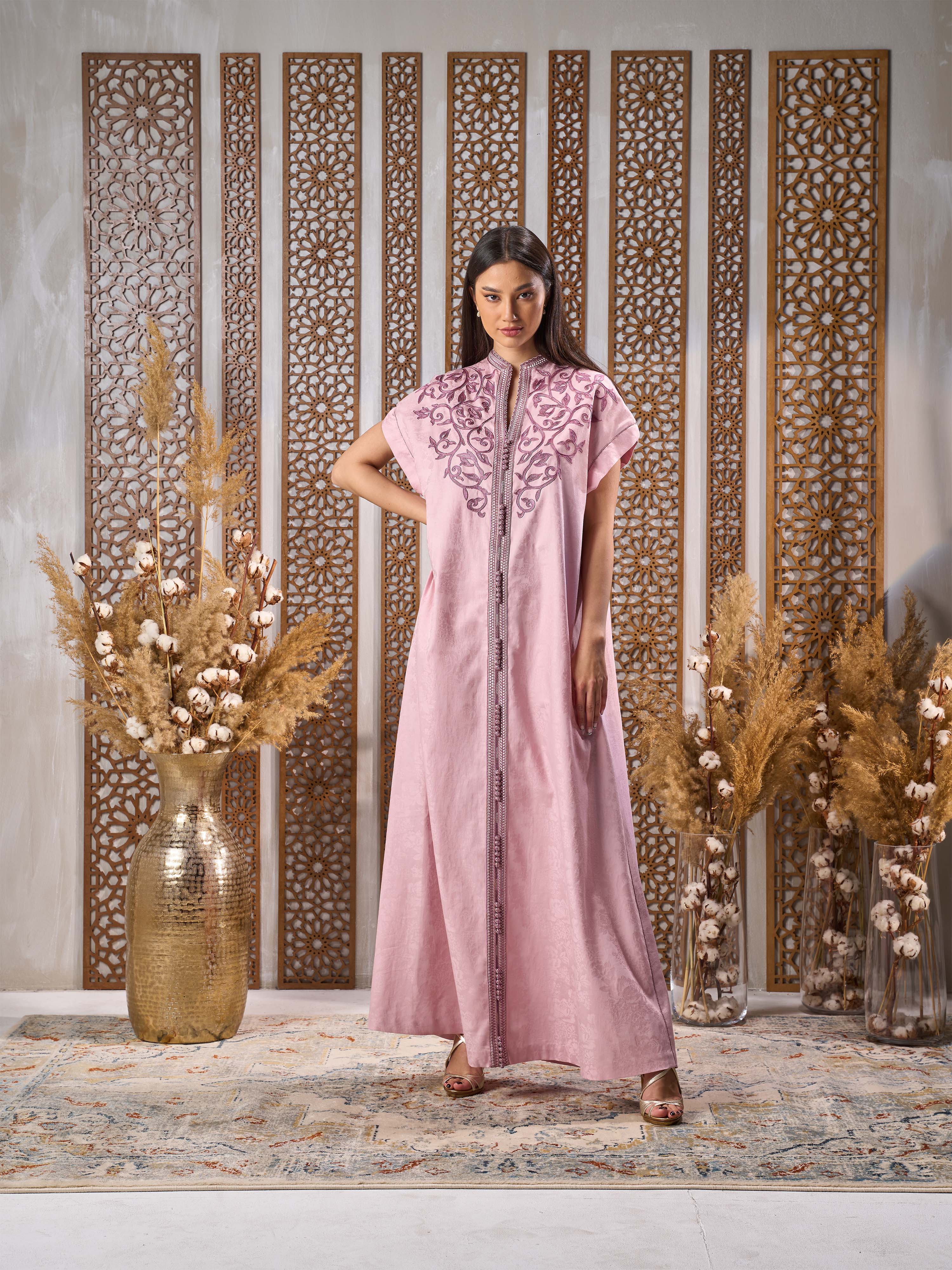 Cotton Floral Embroidered Kaftan NR21-32