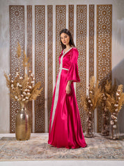 Silk Kaftan Dress with Belt NR21-12