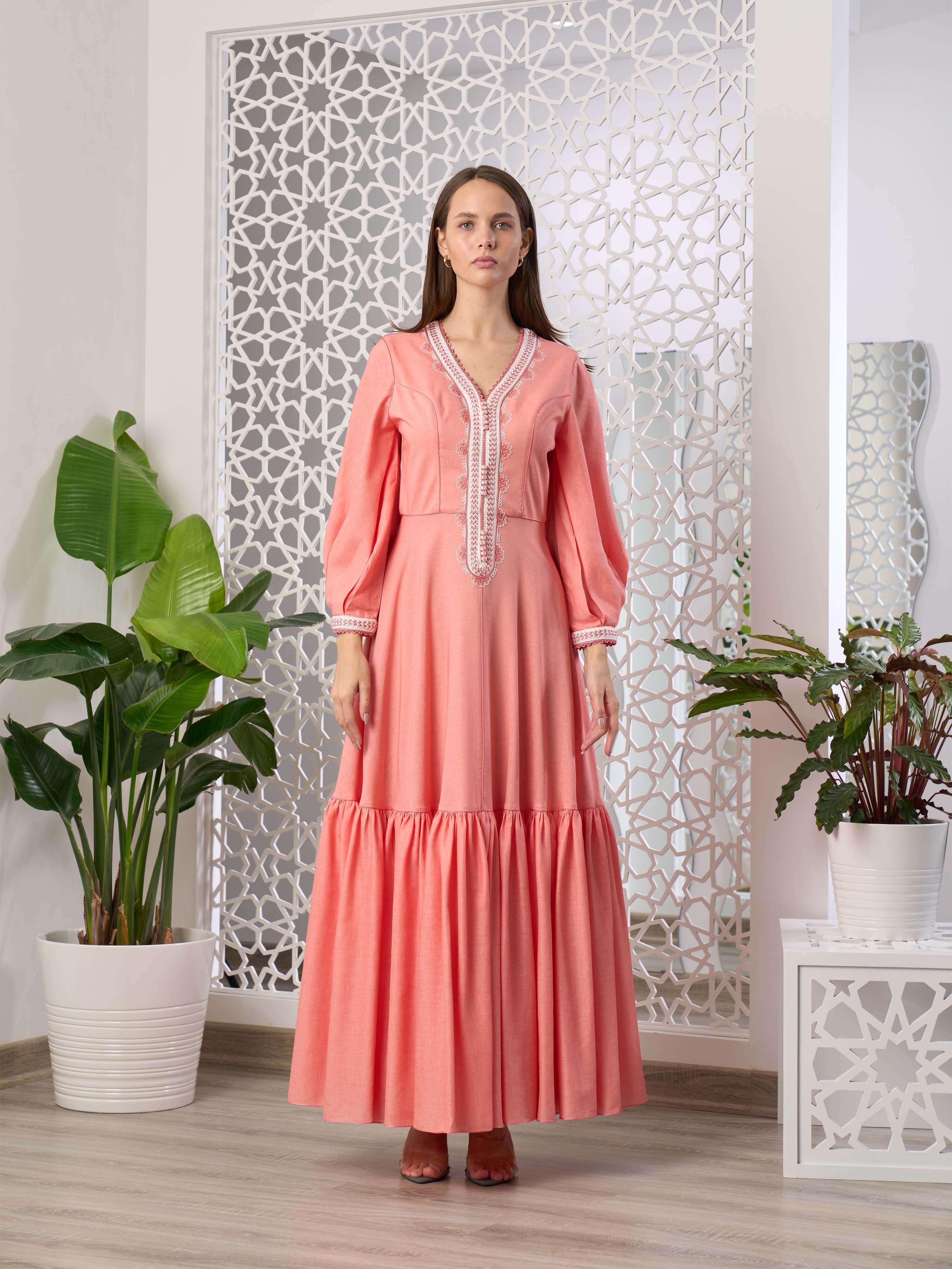 Linen Kaftan Dress R22-02