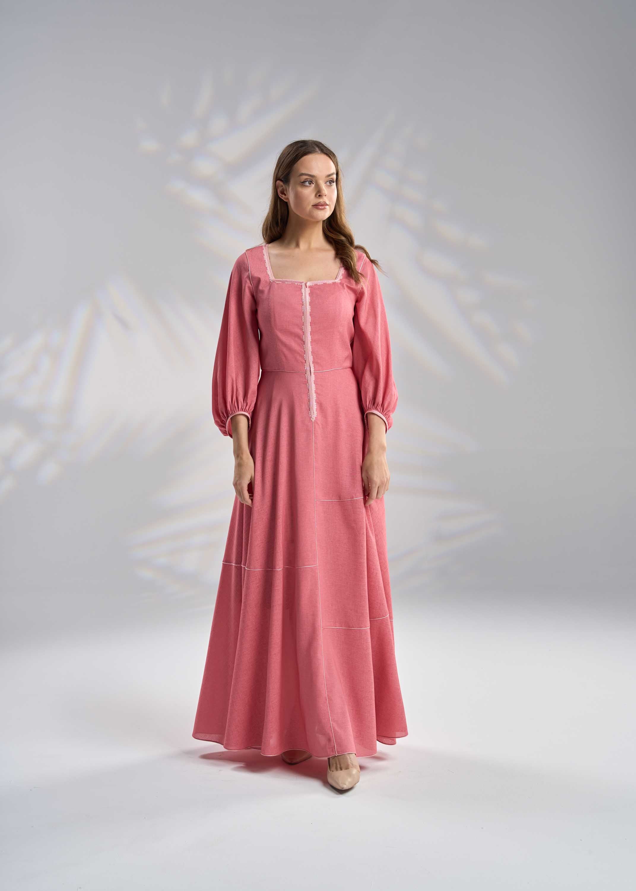 Linen Cotton Kaftan Dress R23-12