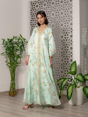 Silk Chiffon Print Kaftan Dress SS22-06