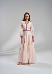 Silk Linen Dress with belt DC23-29