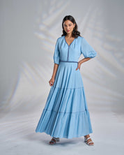 Cotton Kaftan Dress with Belt R23-08