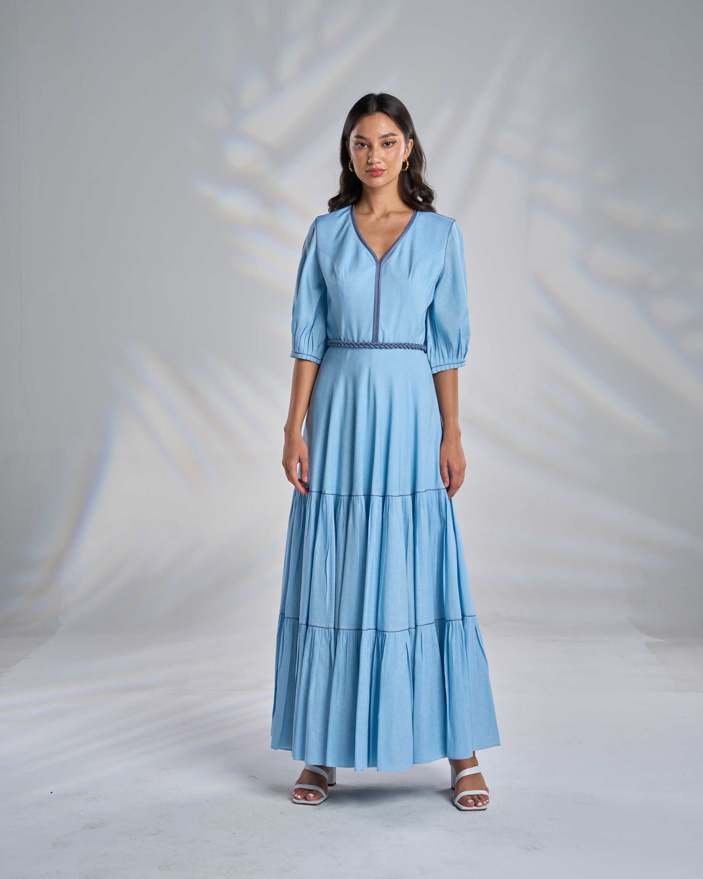 Cotton Kaftan Dress with Belt R23-08