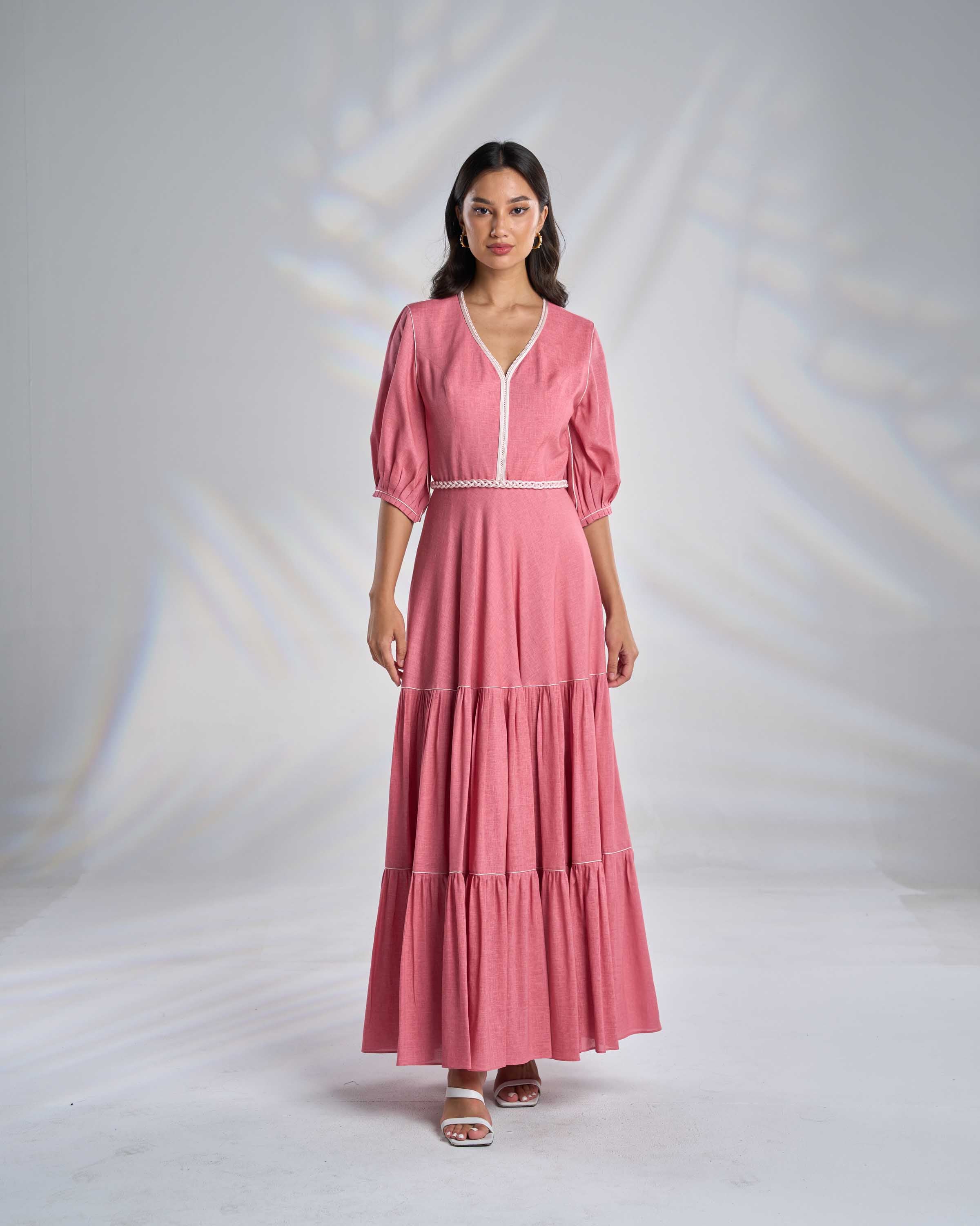 Cotton Kaftan Dress with Belt R23-08