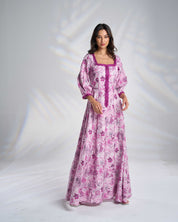 Cotton Floral Kaftan Dress R23-09