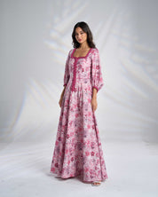 Cotton Floral Kaftan Dress R23-10