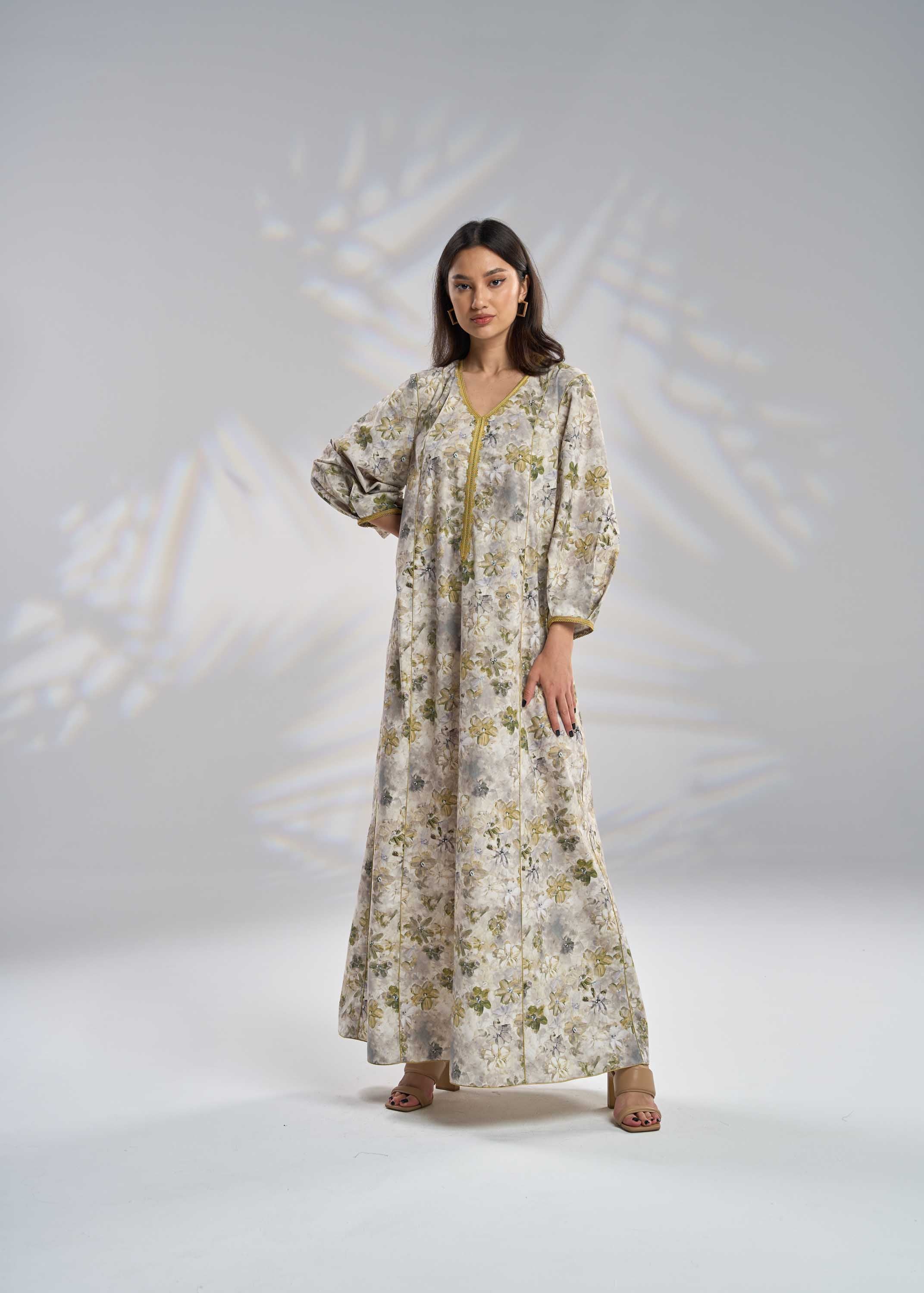 Cotton Floral Kaftan R23-21