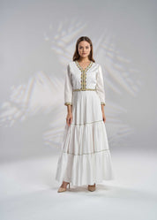 Cotton Kaftan Dress with Belt R23-22